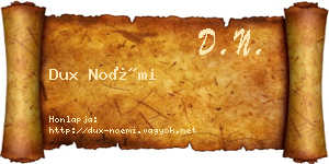Dux Noémi névjegykártya